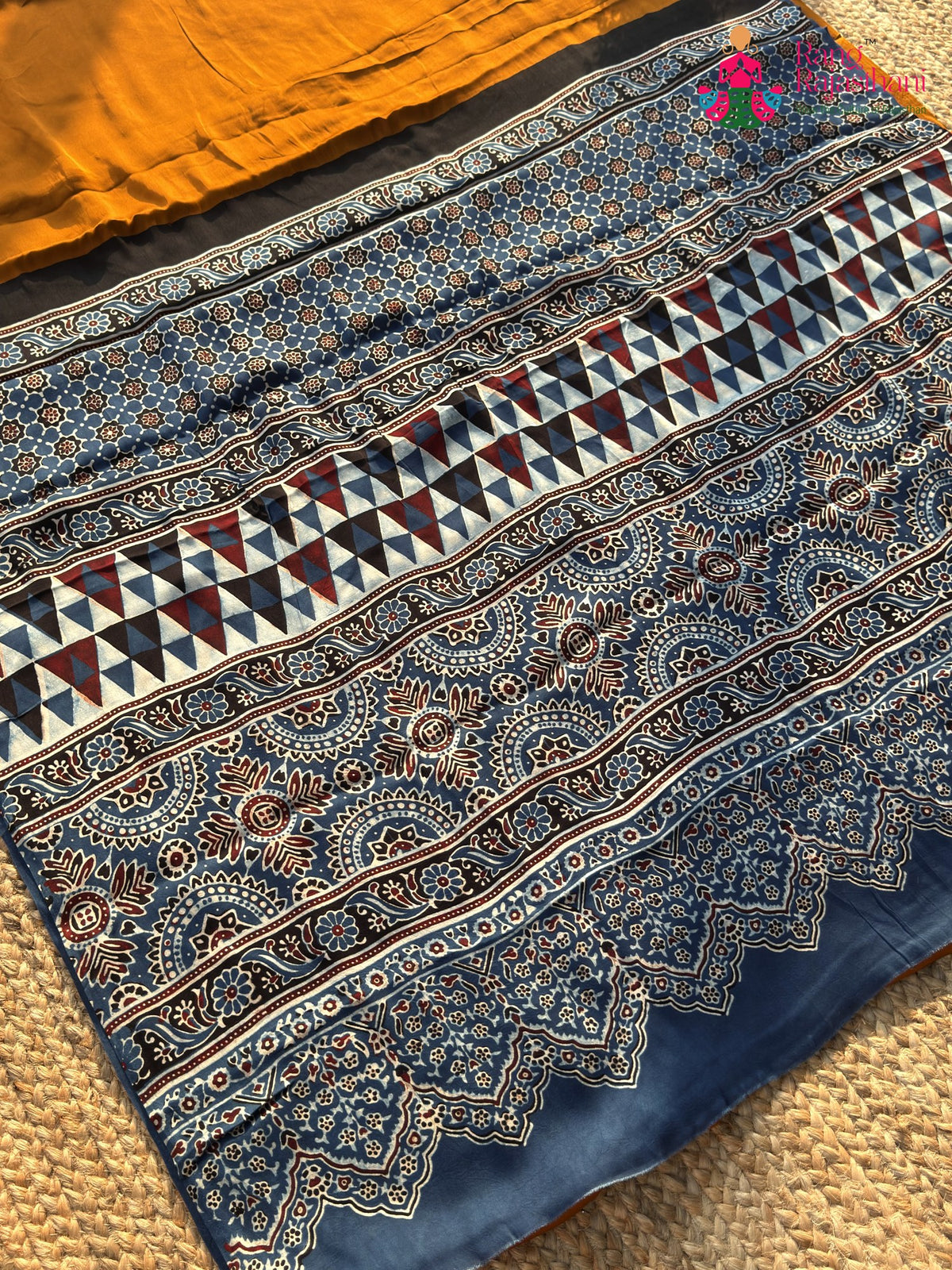 Brown Pure Modal Silk Ajrakh Print Saree for Wedding Reception | Designer Pick