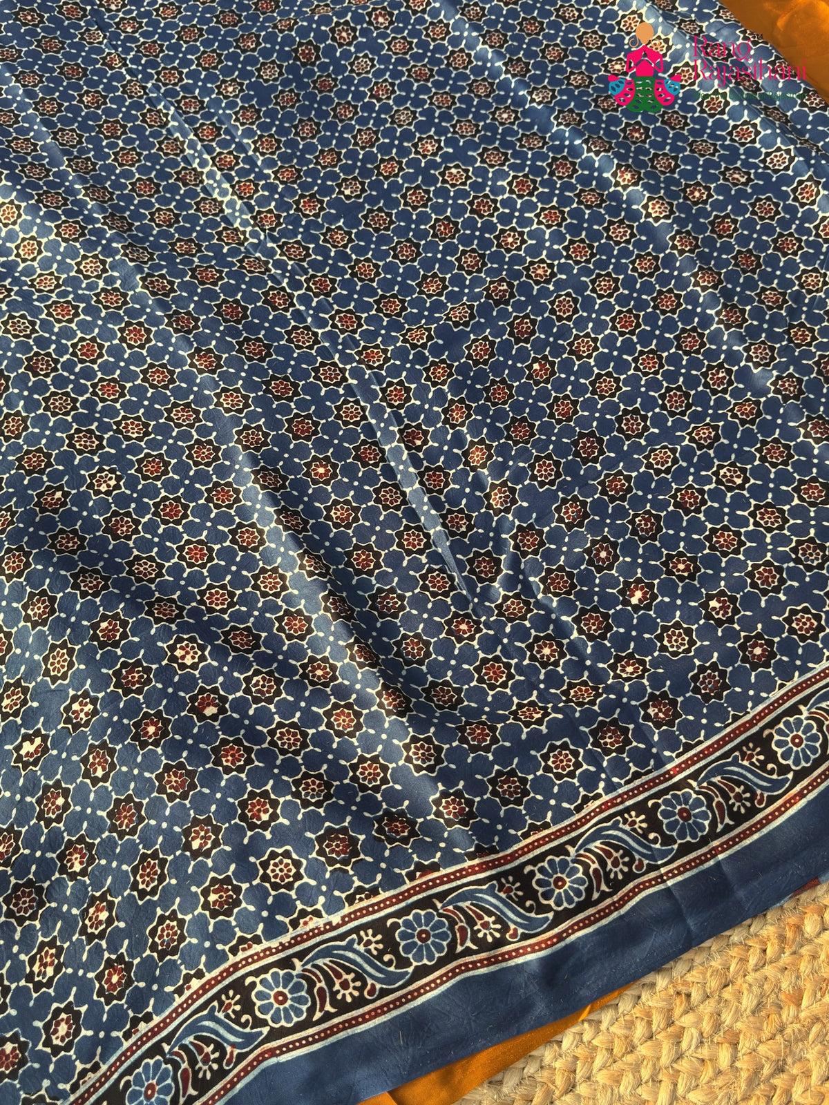 Brown Pure Modal Silk Ajrakh Print Saree for Wedding Reception | Designer Pick