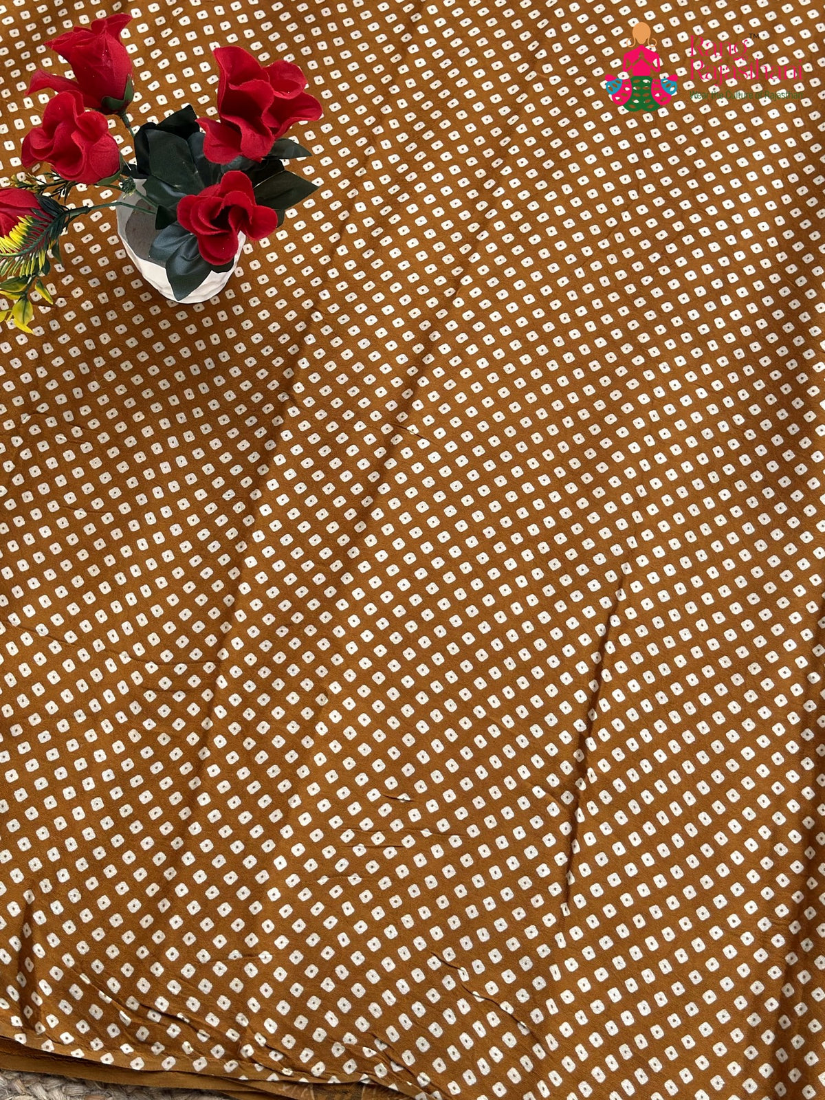Brown Pure Modal Silk Ajrakh Print Saree for Festive Celebration | Festive Collection