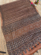 Brown Pure Modal Silk Sequin Leheriya Saree for Sangeet Night | Shop Now