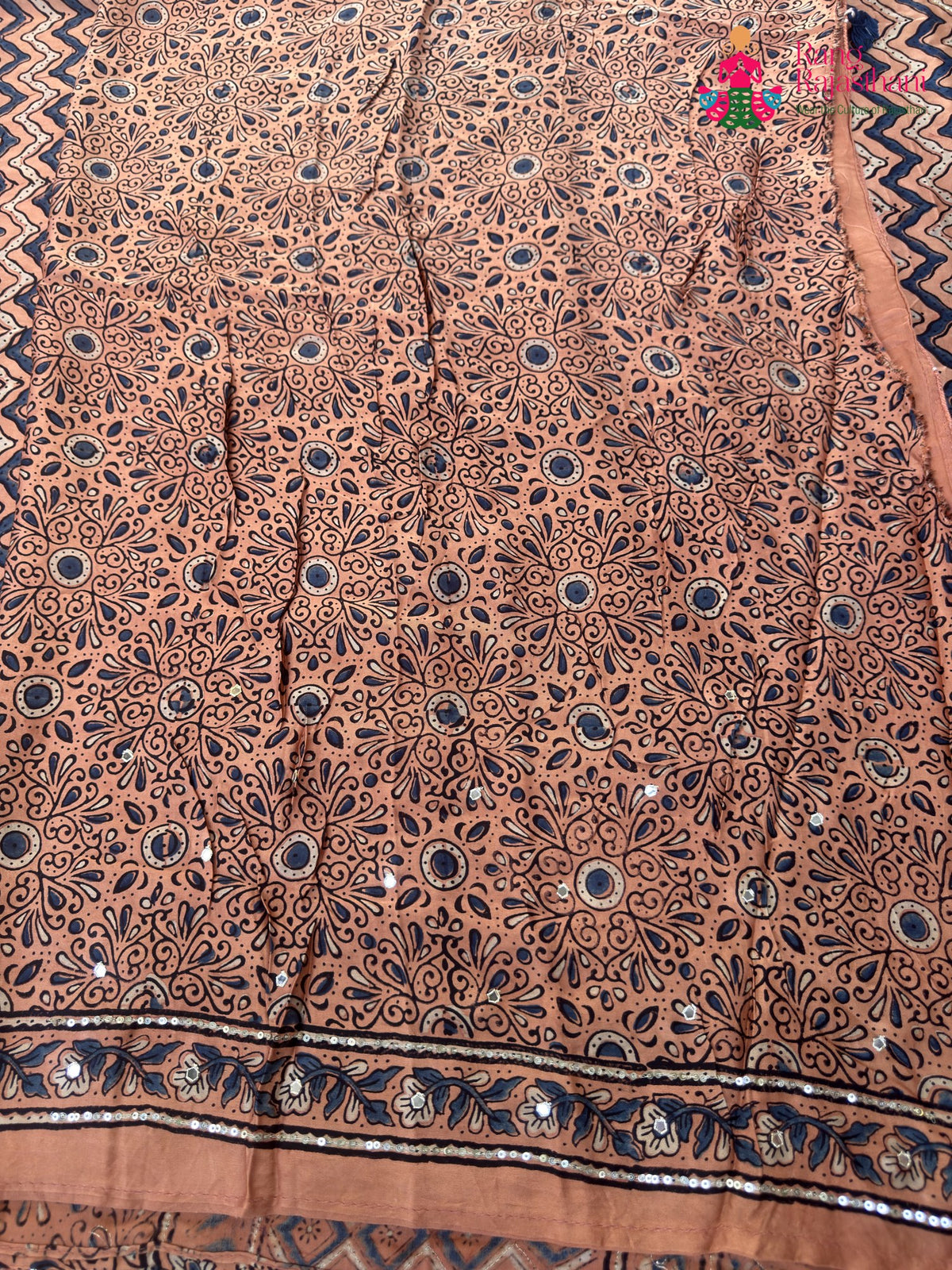 Brown Pure Modal Silk Sequin Leheriya Saree for Sangeet Night | Shop Now