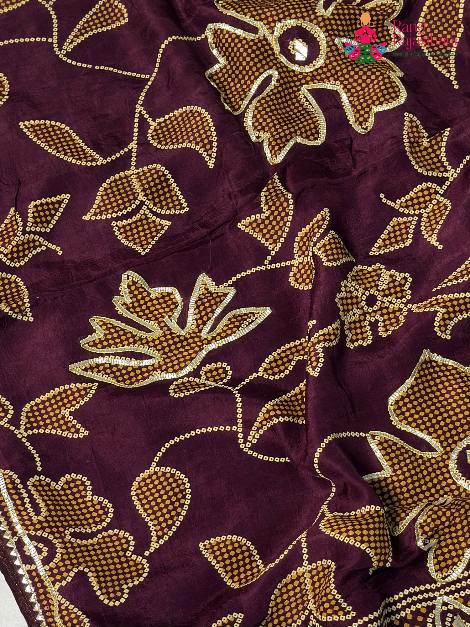 Wine Pure Russian Silk Gota Patti Saree for Wedding Guest | Designer Edit