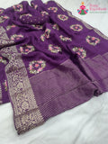 burgundy pure Russian silk resham embroidery saree for wedding guest wear by Rang Rajasthani