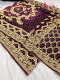 burgundy saree for festive celebration by Rang Rajasthani