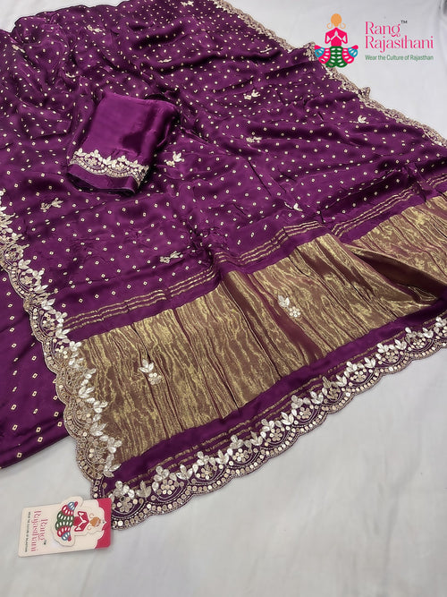 Burgundy Saree : Quiet Balance main-image