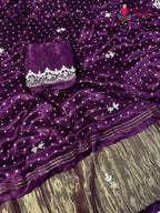 Purple Modal Bandhani Saree for Sangeet Night | Trending Pick