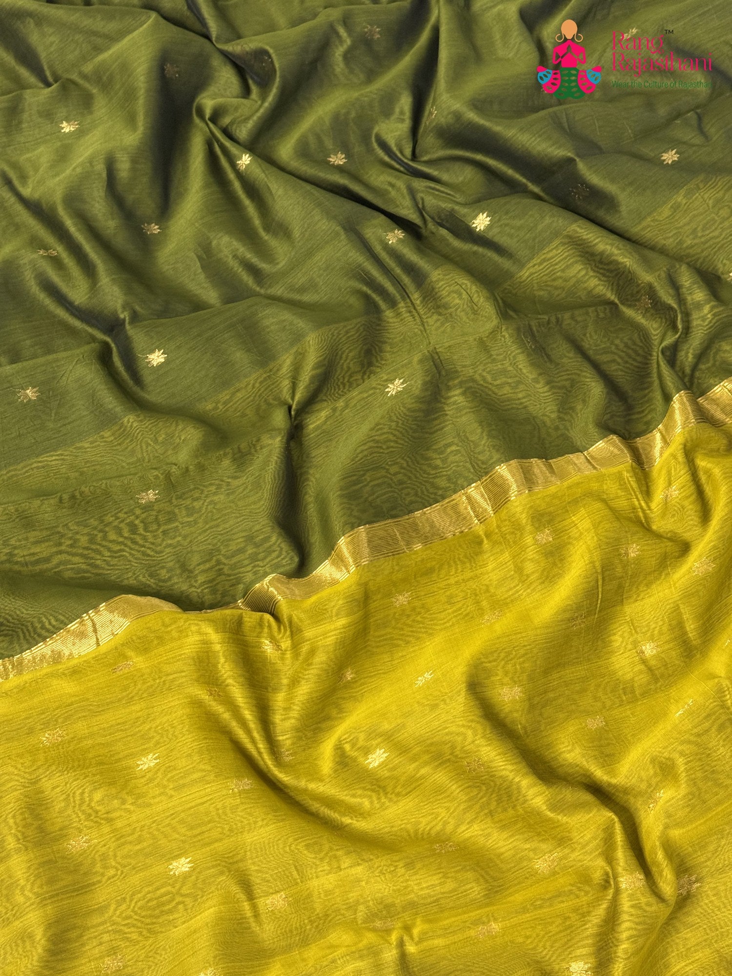 full view of chatni pure maheshwari silk khaddi saree