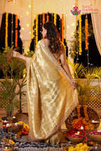 Cream Art Silk Hand Work Saree for Bridal | Buy Now