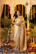 Cream Art Silk Hand Work Saree for Bridal | Buy Now