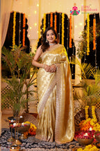 Cream Art Silk Hand Work Saree for Bridal | Buy Now