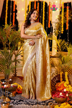 Cream Art Silk Hand Work Saree for Bridal | Buy Now