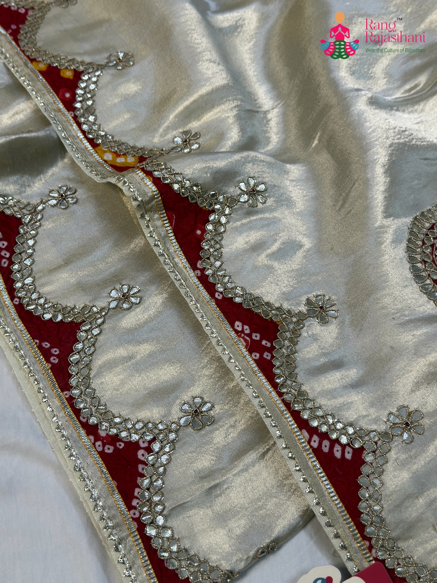 Cream Gajji Silk Gota Patti Saree for Mayra Ceremony | Latest Pick
