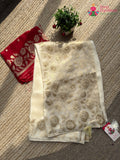 Cream Pure Ho Silk Banarasi Zari Weave Saree for Wedding Reception | Premium Collection