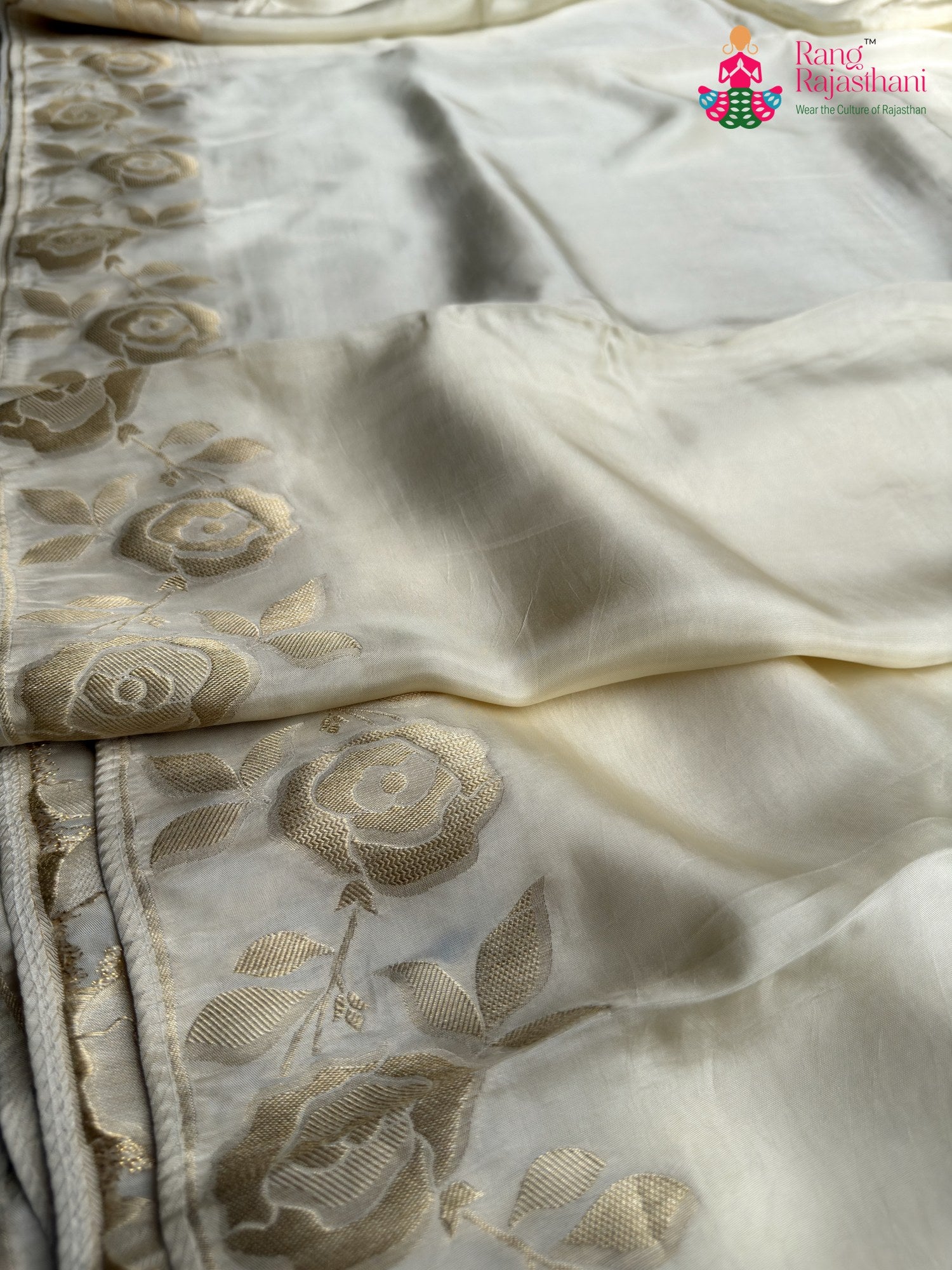 Cream Pure Ho Silk Banarasi Zari Weave Saree for Wedding Reception | Premium Collection