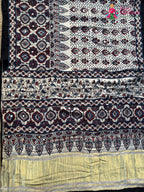 Cream Pure Modal Silk Mirror Ajrakh Print Saree for Wedding Guest | Designer Edit