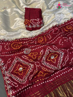 fabric texture of cream pure tissue silk gota patti saree