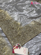 Cream Pure Tissue Silk Zari Embroidery Saree for Wedding Reception | Fashion Edit
