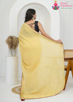 Cream Chinon saree with Sequence close up detailing