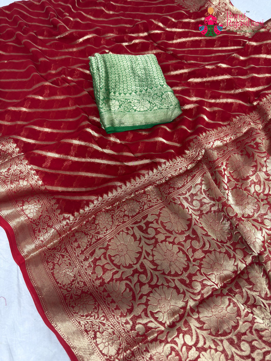 Red Georgette Leheriya Flow Saree : Festive Harmony