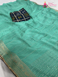 Firozi Chinnon Bandhani Saree for Raksha Bandhan | Wedding Ready