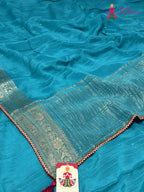 Firozi Chinnon Plain Saree for Raksha Bandhan | Best Seller