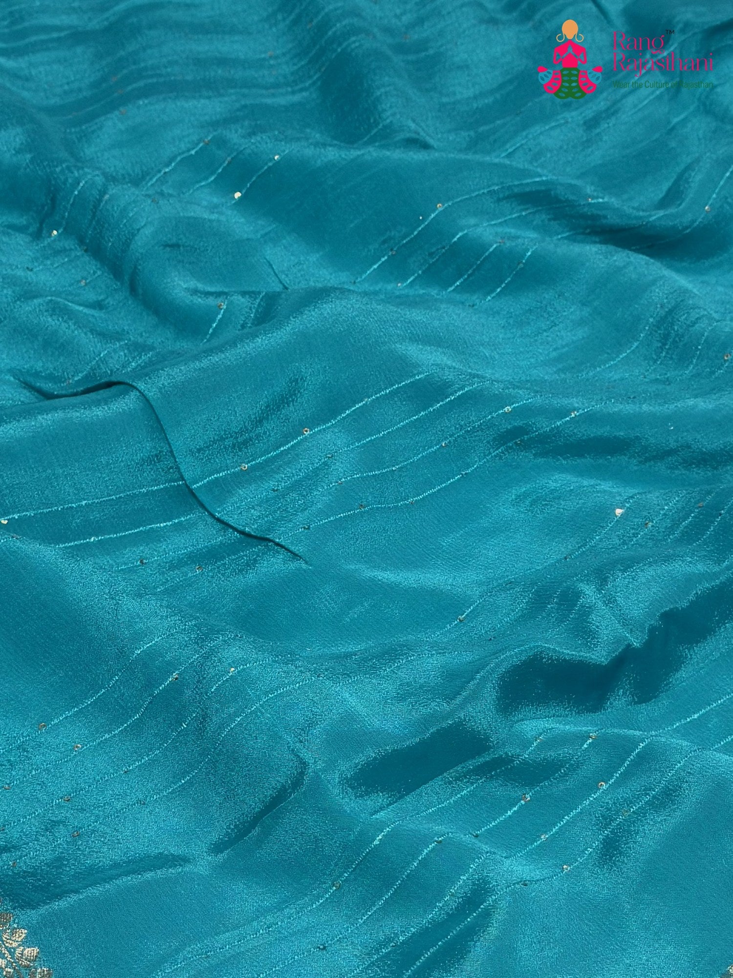 Firozi Chinnon Plain Saree for Raksha Bandhan | Best Seller