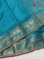 Firozi Chinnon Plain Saree for Raksha Bandhan | Best Seller
