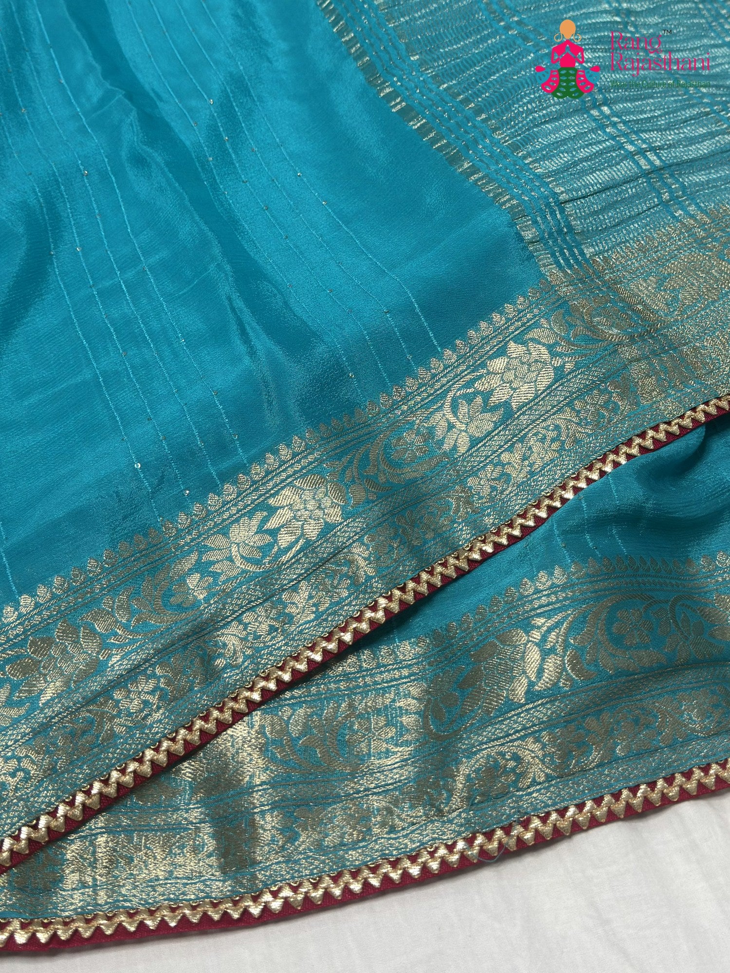 Firozi Chinnon Plain Saree for Raksha Bandhan | Best Seller