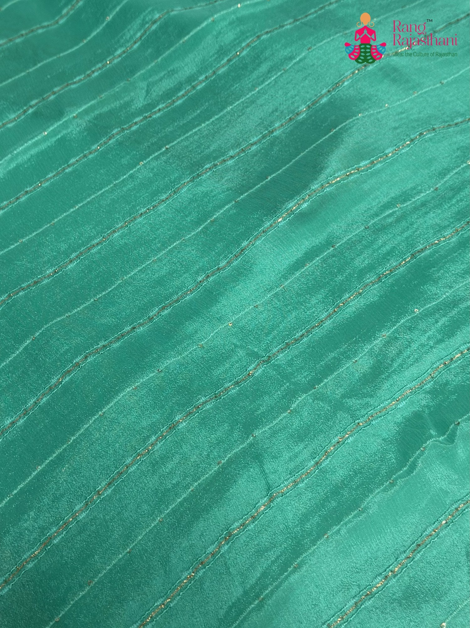 Firozi Chinnon Plain Saree for Raksha Bandhan | Season Edit