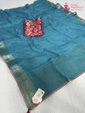 Firozi Chinnon Saree for Raksha Bandhan | Signature Edit