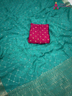 Firozi Chinnon Sequin Saree for Raksha Bandhan | Stylist Pick
