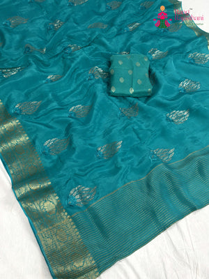 Firozi Pure Ho Silk Sequin Saree for Raksha Bandhan | Signature Drape