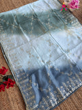 Firozi Pure Upada Silk Gota Patti Saree for Wedding Guest | Premium Drape