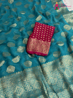 Firozi Soft Georgette Banarasi Zari Weave Saree for Raksha Bandhan | Signature Look
