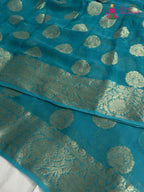 Firozi Soft Georgette Banarasi Zari Weave Saree for Raksha Bandhan | Signature Look