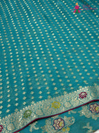 Firozi Soft Georgette Meenakari Zari Saree for Wedding Reception | Designer Pick