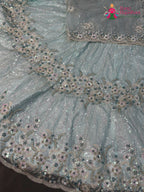 firozi synthetic sequin saree ethnic wear by Rang Rajasthani