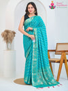 Firozi Pure Georgette Flowing Leheriya Saree : Festive Glow