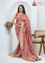 Gajari Pure Georgette Wedding saree with Khaddi Work from Rang Rajasthani