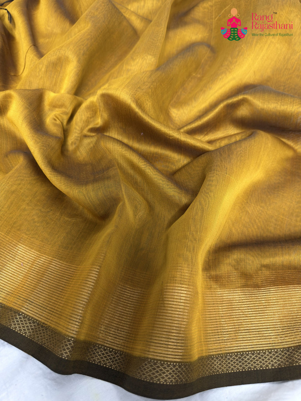 work detailing of gold pure maheshwari silk khaddi saree