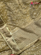Gray Pure Tissue Silk Zari Embroidery Saree for Wedding Guest | Refined Pick