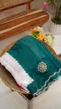 green modal sequin saree ethnic wear by Rang Rajasthani