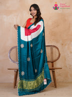 border detail of green modal sequin saree