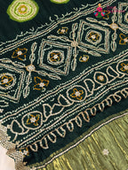 Green Gajji Silk Gota Patti Gharchola Saree for Mehendi Ceremony | Festive Wear
