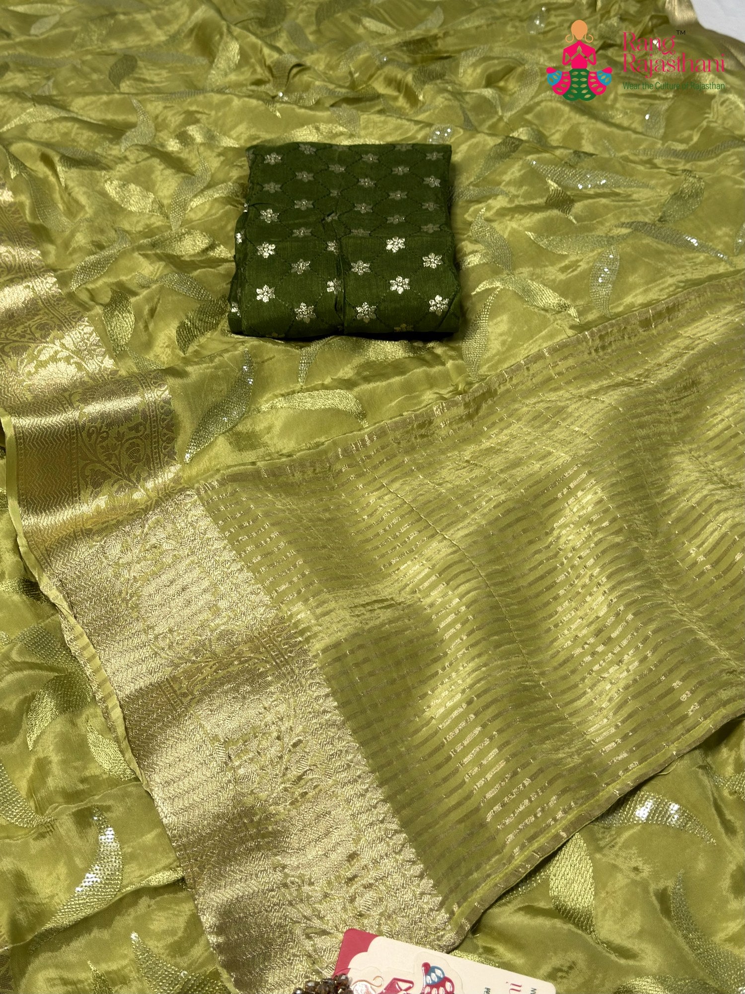 Green Pure Ho Silk Sequin Saree for Bridal | Festive Edit