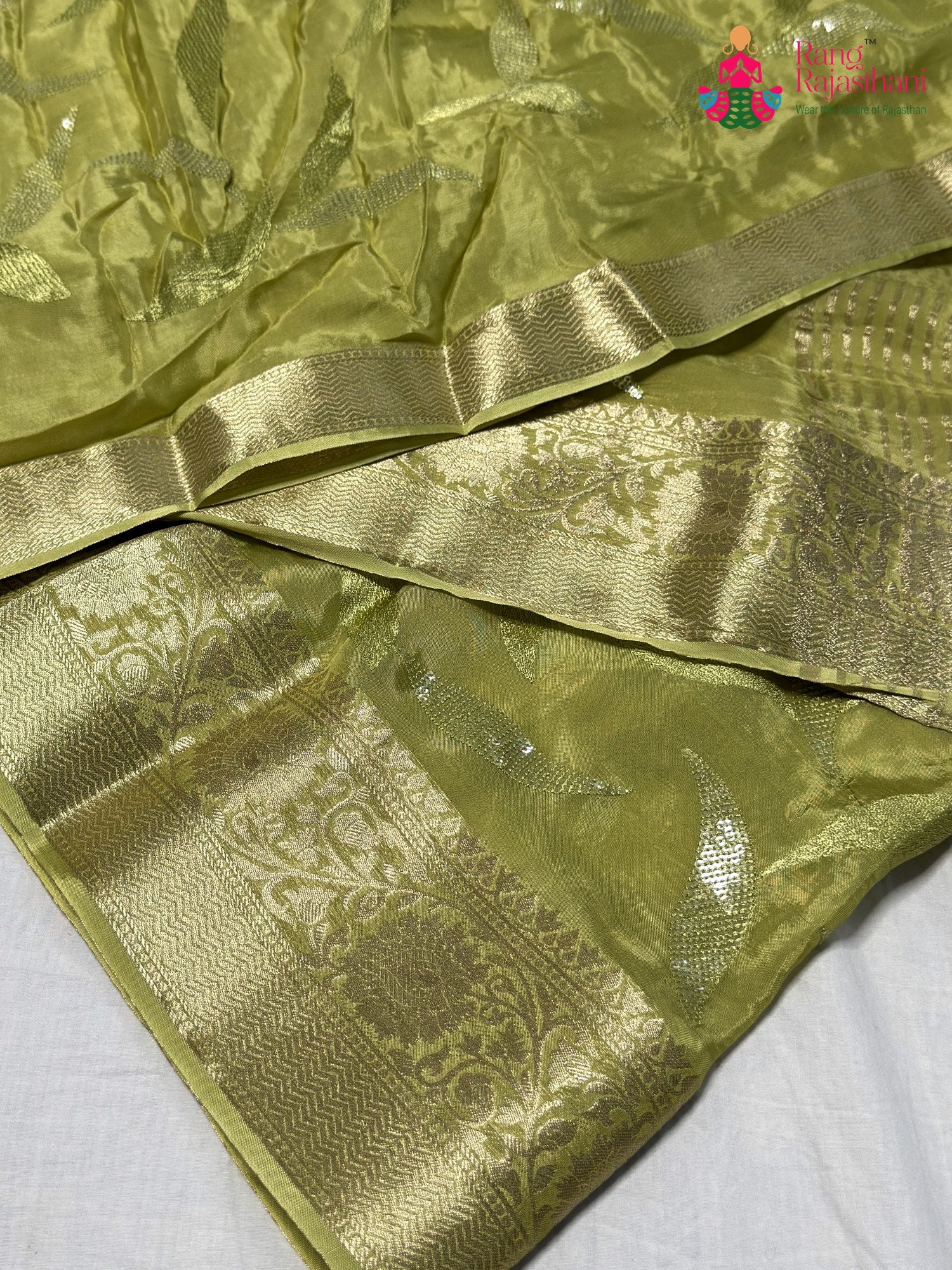 Green Pure Ho Silk Sequin Saree for Bridal | Festive Edit