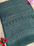 Green Pure Modal Silk Ajrakh Print Saree for Mehendi Ceremony | Premium Edit