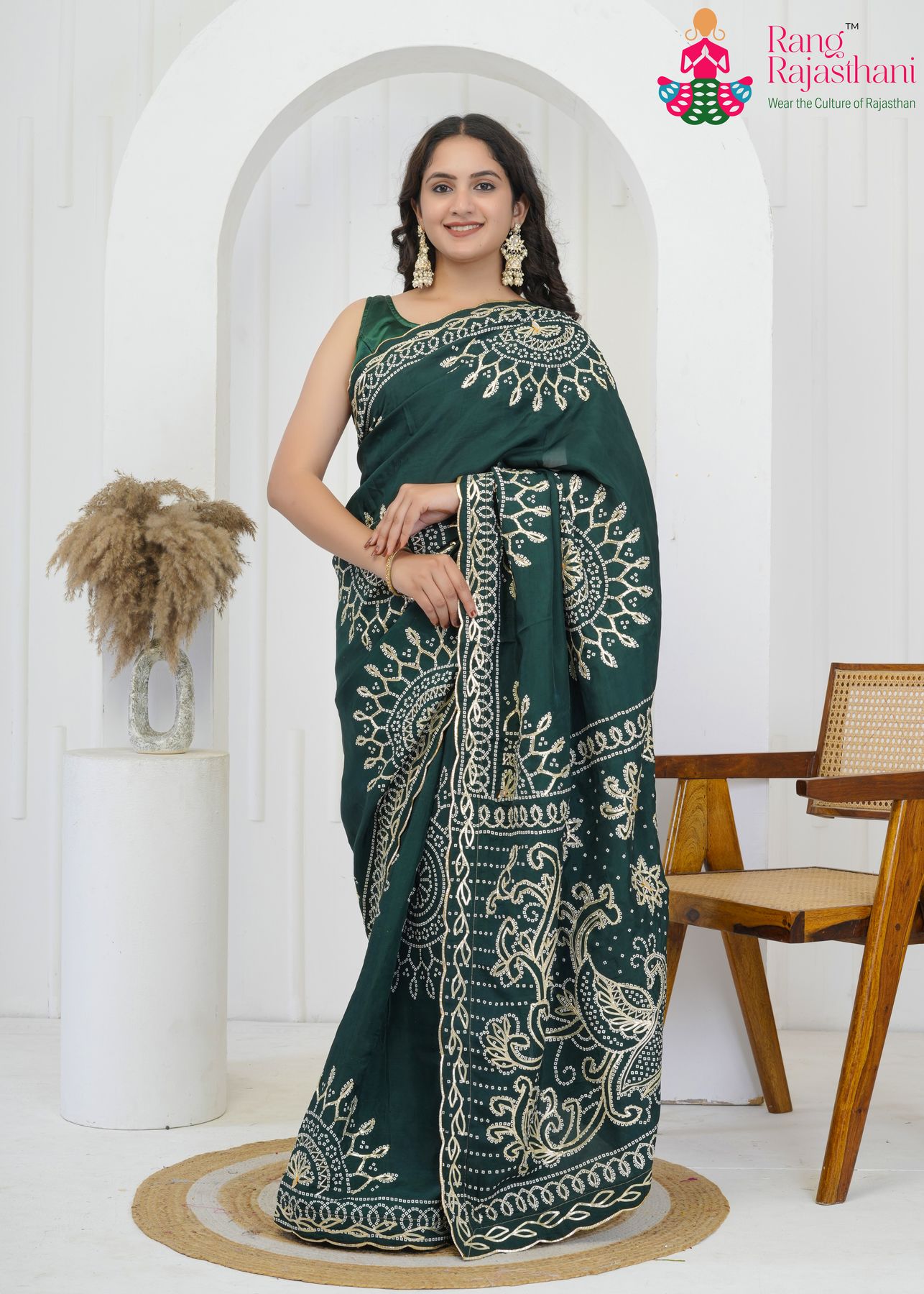 Light weight Green bandhani Saree - Modern Heritage