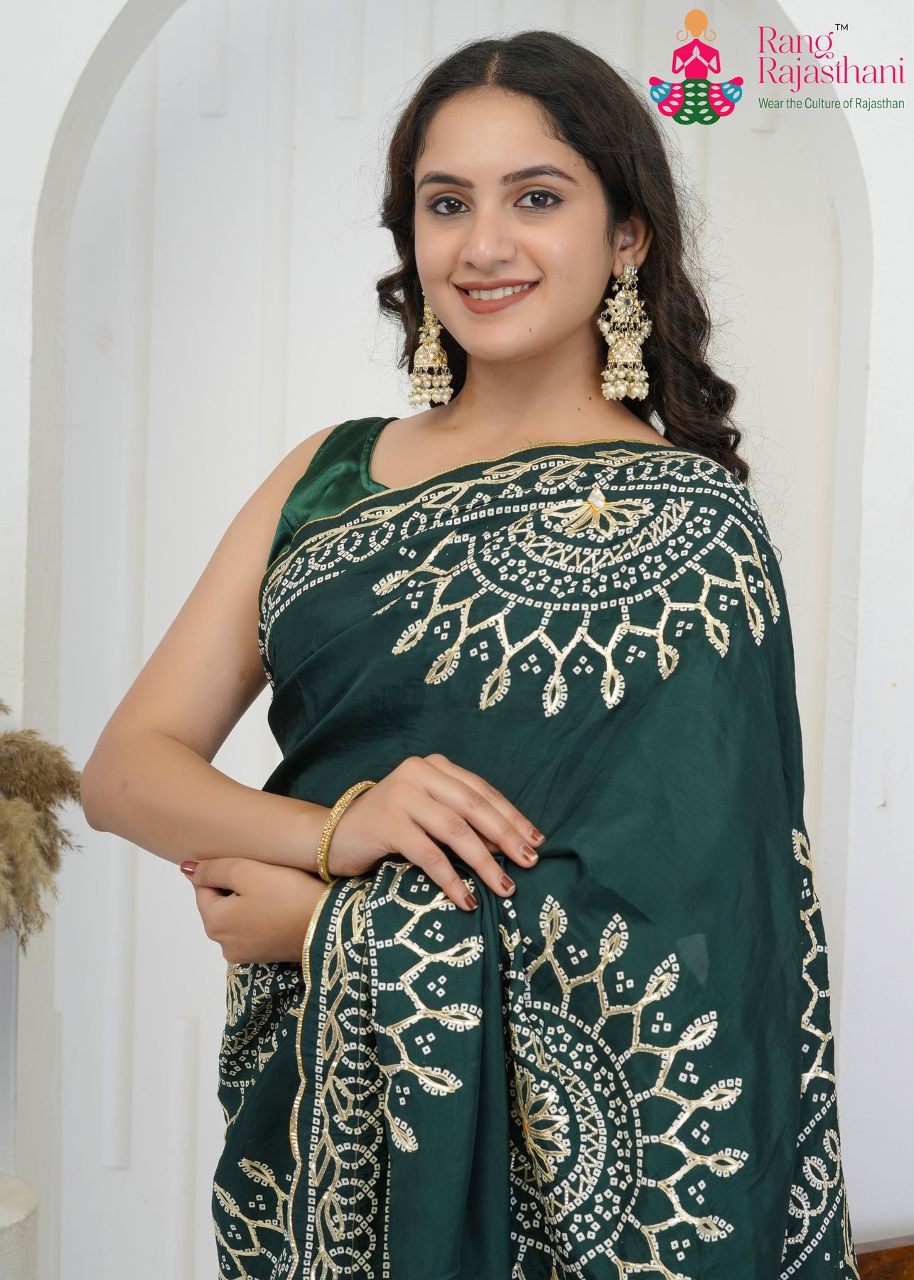Light weight Green bandhani Saree - Modern Heritage