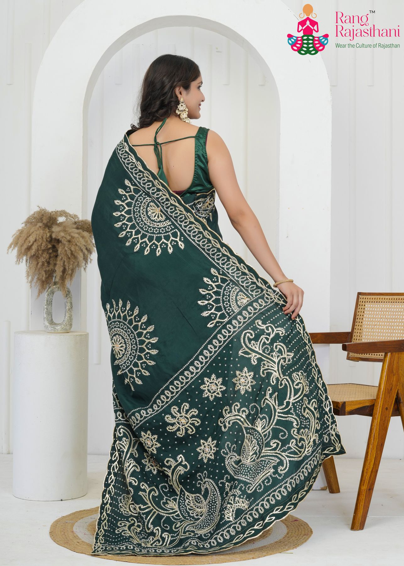 Light weight Green bandhani Saree - Modern Heritage